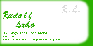 rudolf laho business card